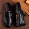 Ly sapatos de couro genuíno masculino tamanho 38-46 cabeça de couro macio anti-deslizamento sapatos de condução homem primavera negócios vestido sapatos 240102