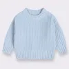 Autumn Children Sweaters Kids Knit Wear Kids Stickovers Topps Baby Girl Boy Sweaters Barntröjor Godisfärgad tröja 240103