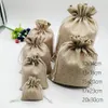 Ketting 10st Jute Zakken Cadeau Trekkoord Zakje Geschenkdoos Verpakking Zakken voor Cadeau Linnen Zakken Sieraden Display Bruiloft Zak Jute Tas Diy