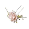 Hair Clips Vintage U-shaped With Color-preserving Silk Peony Flowers Headgear For Valentine's Day Christmas Gift