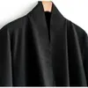 Idopy Korean Fashion Men's Punk Style Black Jacket Hip Hop Long Cardigan Gothic Coat Sweatshirts Cape Cloak 240103