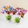 Garden Decorations 10pc Colorful Whimsical Butterfly Stakes Outdoor Yard Planter Flower Pots Gardening Decoration Simulation Stake