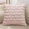 Oreiller 1pc hiver peluche solide couverture sur canapé-lit chambre décor beauté décoration taie d'oreiller poilu cas 45x45cm