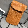 Evening Bags Genuine Leather Mobile Phone Bag Vegetable Tanned Imported Sheepskin Brand Design Luxury Handmade Crossbody Women's