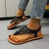 Sandals Women's Shoes 2024 Flip Flops Casual Women Rovet Rivet Flate مع شريط مرن