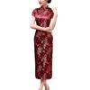 Abbigliamento etnico Qipao Elegante abito cheongsam con ricamo floreale in stile nazionale cinese con colletto rialzato con spacco laterale alto e vestibilità slim per l'estate