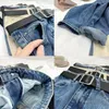 Jeans för kvinnor kläder nödställda denim bomullsbyxor hög midja rak löst harembyxor kvinnlig estetik 240103