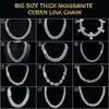 14mm 18 VVS Custom Moissanite Cuban Link Chain Necklace Two Tones 925 Sterling Silver Fine Jewelry
