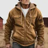 Hoodies masculinos velo zíper parkas vintage manga longa casaco jaqueta estampas gráficas bandeira nacional inverno para homem/mulher outerwear