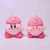 Bonecas 10cm kawaii kirby anime série de desenhos animados kirby engenheiro macio bonito brinquedo de pelúcia guajian pendurado gota ornamentos bebê menino menina presente g22041