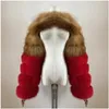 BEIZIRU Women Real Raccoon Fur Fox Silver Fox Red Fox One Sleeve Two Sleeve Lenght 60CM fur coat Naked Fashion 240102