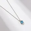 Ketten Ozean-Herz-blaue Zirkon-Schlüsselbein-Halskette