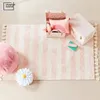 Paski puszysty dywan do salonu różowy owłosione przedszkole dla dzieci Plush Maty Babi Futrzane miękkie dywaniki dla dzieci 240103