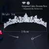 ThreeGraces Scintillante Bianco Cubic Zirconia Elegante Fiore Regina Corone Diademi Accessori per capelli da sposa Gioielli per le spose HA027 240103