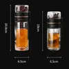 300ml400ml 유리 물병 차 Infuser 병 분리 머그 Doublelayer 휴대용 크리에이티브 컵 홈 워터 보틀 240102