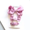 Hair Accessories Boutique 12Sets Ins Fashion Cute Pom Tiaras Bowknot Hairpins Solid Floral Star Bow Clips Princess Headwear