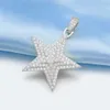 힙합 보석 S925 실버 VVS Moissanite 아이스 아웃 스타 펜던트 여성 발렌타인 선물 선물 Moissanite Pendant