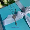 High Quality Tifannissm Stainless Steel Designer Necklace Jewellery T Family 925 Pure Silver Plated 18K Gold Snowflake Christmas Key Full Have Original Box