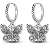 Boucles d'oreilles en argent 925 Dreamcatcher énorme papillon 2023 Nouveau véritable argent sterling 925 coloré arc-en-ciel punk CZ boucles d'oreilles à clous de mariage bijoux de fiançailles cadeau