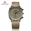 JULIUS Real Cronografo da uomo Business Watch 3 quadranti Cinturino in pelle Quadrato Orologio da polso al quarzo Orologio regalo JAH-098240Z