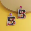 Rings New Fashion Twisted Metal Letter B Drop Earrings French Glossy Vintage Long Earrings for Women Party Accessories