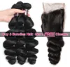 Ishow Hair Big s Promotion Acheter 3 Bundles Obtenez Une Fermeture Brésilienne Vague Lâche Péruvienne Extensions de Cheveux Humains Trames pour W64371099156176