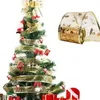 Décoration de fête 1pc 2m ruban bronzant imprimé arbre de noël pour emballage cadeau fournitures de décoration emballage nervure