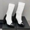 2024 Nyaste högkvalitativa ankelstövlar märke lyxig designer Autumn Mid-Calf Boots Fashion Round Toe Women Shoes Conce Weave äkta läderskor Kvinnor Korta stövlar