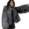 Dames Bont 2024 Faux Dames Winterjas Mode Dikke Warme Hoge Kwaliteit Natuurlijk Zilver Kort Vrouwelijk Luxe Edele Jas