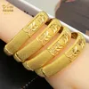 Luxury Dubai Gold Color Bangles for Women 24k Gold Plated Indian African Armband Charm Wedding Etiopian Arabic Hand Smyckes 240103