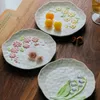 Piatti Creatività Piatto in ceramica Rilievo irregolare Cena Insalata di frutta Piatti Bistecca Pasta Dessert Stoviglie Stereoscopico