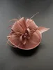 Hårklipp Barrettes Women Chic Fascinator Hat Cocktail Wedding Party Church Headpiece Fashion Headwear Feather Hair Accessories1384689