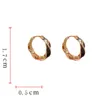 Hoop Earrings Twisted Small Black White Enamel Copper Ear Buckles Korean Fashion Minimalistic Modern Women's 2024