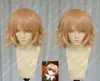 ウィッグスダンガンロン藤崎チヒロオレンジ色のオレンジ色のコスプレパーティーwigs100％真新しい高品質ファッション画像フルレースウィッグ