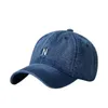 Unstructured Blue Denim Baseball Caps for Women Men Embroidery Texts 6 Panel Dad Hat 240103