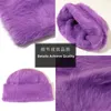 Kobieta z Angora Rabbit Cape Winter Winter Winte Cute Puszysty pluszowy ręcznie dzianowany kapelusz moda kobieca ochrona ucha czapka 240103