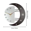 Настенные часы из ПВХ, скандинавский минималистский стиль, часы с лунной рамкой, экологически чистые и прочные, бесшумные