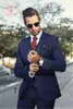 Herenpakken Klassiek Marineblauw Slim Fit Voor Mannen Zakelijk 3-delig Broekset Feest Bruidegom Bruiloft Notch Revers Smoking Kostuum Homme Mariage