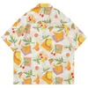 Mannen Casual Shirts Zomer Mannen Korte Mouw Hawaiiaanse Hip Hop Fruit Print Hawaii Strand Shirt Streetwear Harajuku Mode Aloha