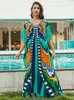 Women's Swimwear EDOLYNSA Plus Size V-neck Bohemian Long Dress Kaftan Vibrant Color Swimsuit Cover-up House Robe Outfit Beach Q1594