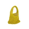 Evening Bags Grass Woven Bag Cotton Rope Women's Hand Handbag Lazy Style Fishing Net