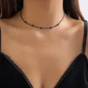 Choker PuRui Gothic Kristallperlen Halskette Für Frauen Minimalistischer Schwarzer Kugelkettenschmuck Am Hals Mädchen Partyzubehör