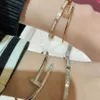 كلاسيكي من الذهب Rose Gold 18K Light Light Luxury Plans Diamond Sky Star Bracelet Wide و Hread