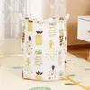 43*33 CM panier à linge grand rond vêtements sales jouets seau pliant Anti-poussière grand stockage étanche sacs à linge 240103