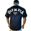 OLYMPIA Camicia da palestra in cotone Maglietta sportiva da uomo Manica corta Camicia da corsa da uomo Allenamento da allenamento T-shirt Fitness Allentato di grandi dimensioni M-XXXL 240102
