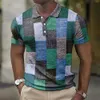 Vintage Men T-shirt Polo 3D-tryckta skjortor Golfkläder Kort ärm toppar Summerkläder överdimensionerade tees snabbtorkande poloskjorta 240103