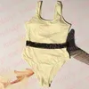 Costume da bagno imbottito da donna di design Costume da bagno con stampa classica con cintura Costume da bagno estivo in piscina Biquinis Quick Dry Hot Spring