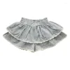 Shorts sommar baby flickor blommor uppdelad kjol söt tryckt barn kläder prinsessa barn spetsar bomull för 2-13 år cl929