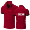 Dji Professional Pilot Drone Stampato Polo da uomo estivo Casual Cotone di alta qualità Maniche corte Top classico T-shirt 240102