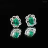 Brincos caoshi elegante feminino piercing verde zircônia jóias graciosa feminino cerimônia de casamento acessórios para festa de noivado